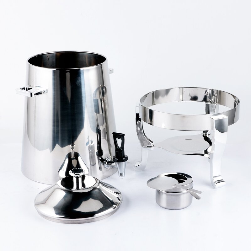 Hot Drink Dispenser Manufacturer - Gold Alcohol Heating Stainless Steel Juice Drink Silver Water With Faucet