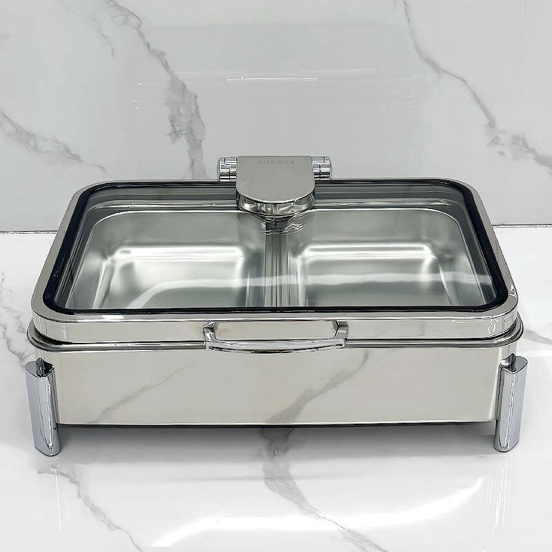 Food Warmers Manufacturer - Catering Equipment 304 Stainless Steel Rectangular Electric Heater Buffet Set Restaurant Chaffers Hotels