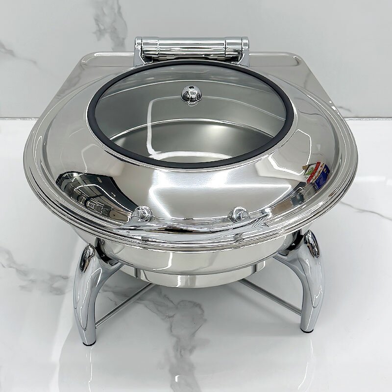 Buffet Stove Manufacturer - Commercial Catering Equipment Roll Tray for Food Warmer Serving Silver Round Chafing Dishes