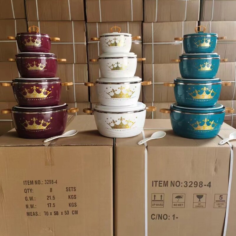 Hotpot Sets Manufacturer - Hot Selling Capacity1L+2L+4L+6L Stainless Steel Food Warmer Set Bento Lunch Box Casserole Container