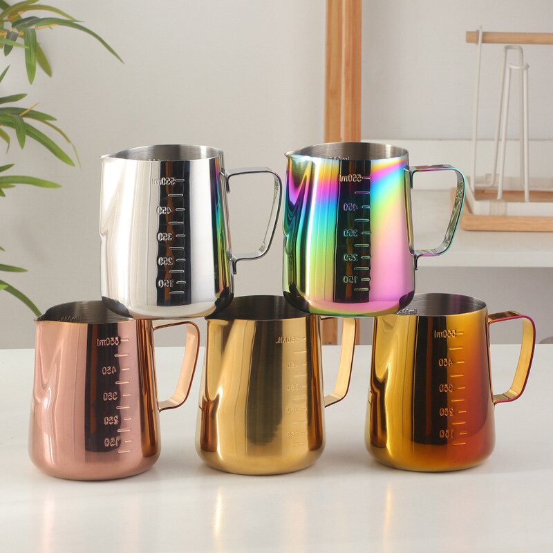 Coffee Cup Manufacturer - Stainless Steel Pull Flower Foam Milk Heat-resistant Latte Jug Pot Anti-scalding