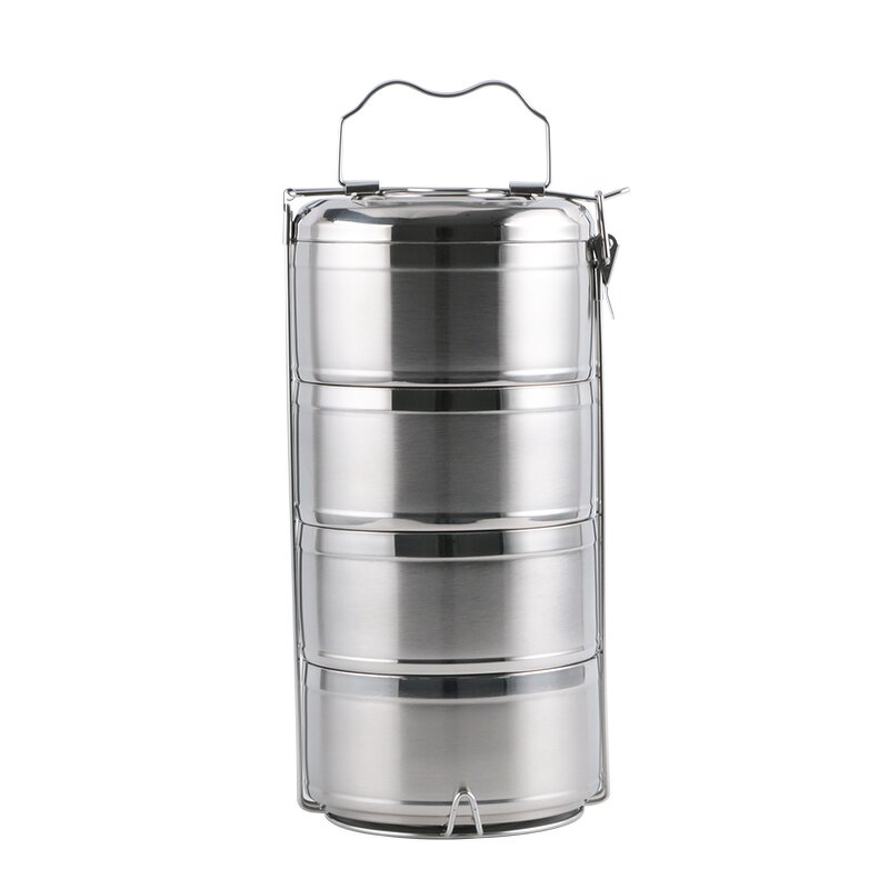 Tiffin Carrier Manufacturer - Stackable Take Away 2/3/4Layers Stainless Steel Metal Lunch Box