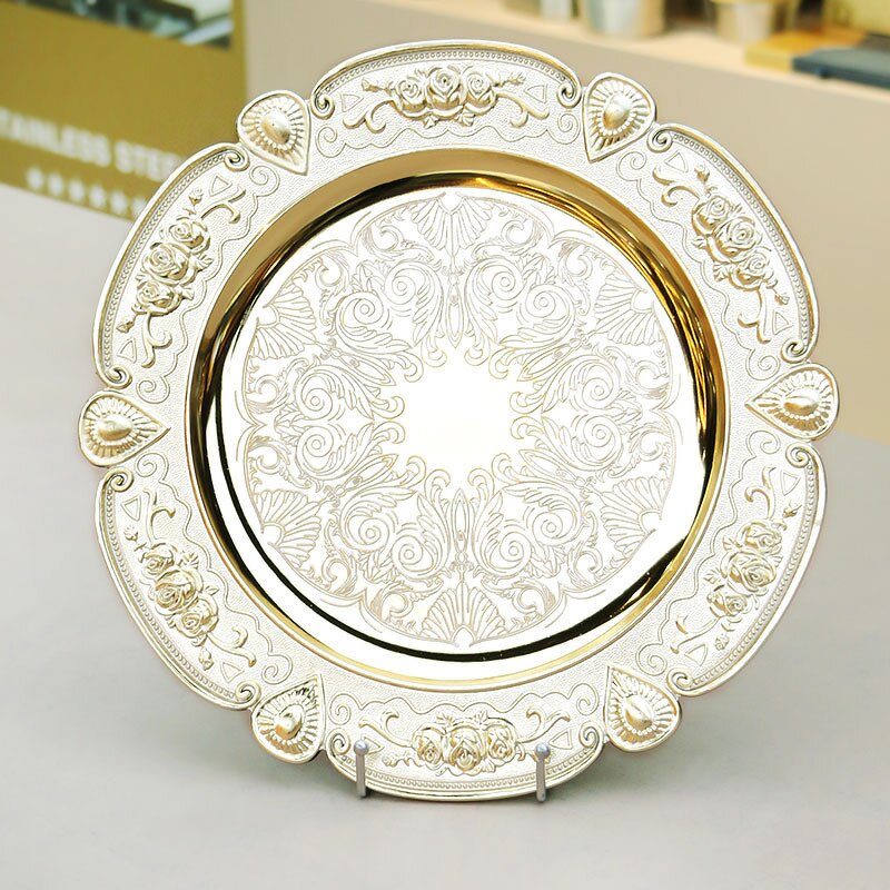 Charger Plates Manufacturer - 13inch Vintage Plastic Wedding Restaurant Table Decorative