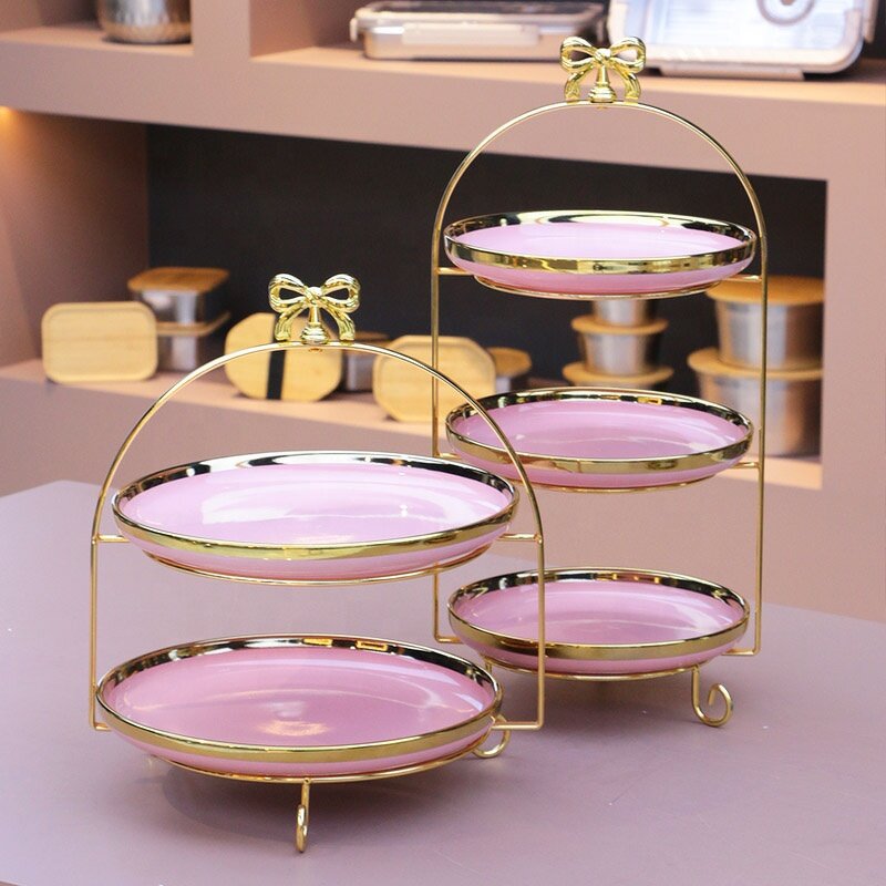 Cake Stand Manufacturer - Wedding Decorations Ceramic Plate 3 Tier Afternoon Tea Slate Cheese Board Plate