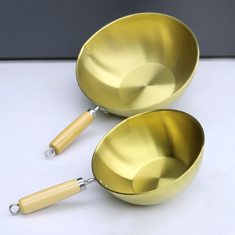 Deep Frying Pan Manufacturer - Classic 20/22/26/28cm with Eco-Friendly Dishwasher Safe Wooden Handle Stainless Steel Soup Pot