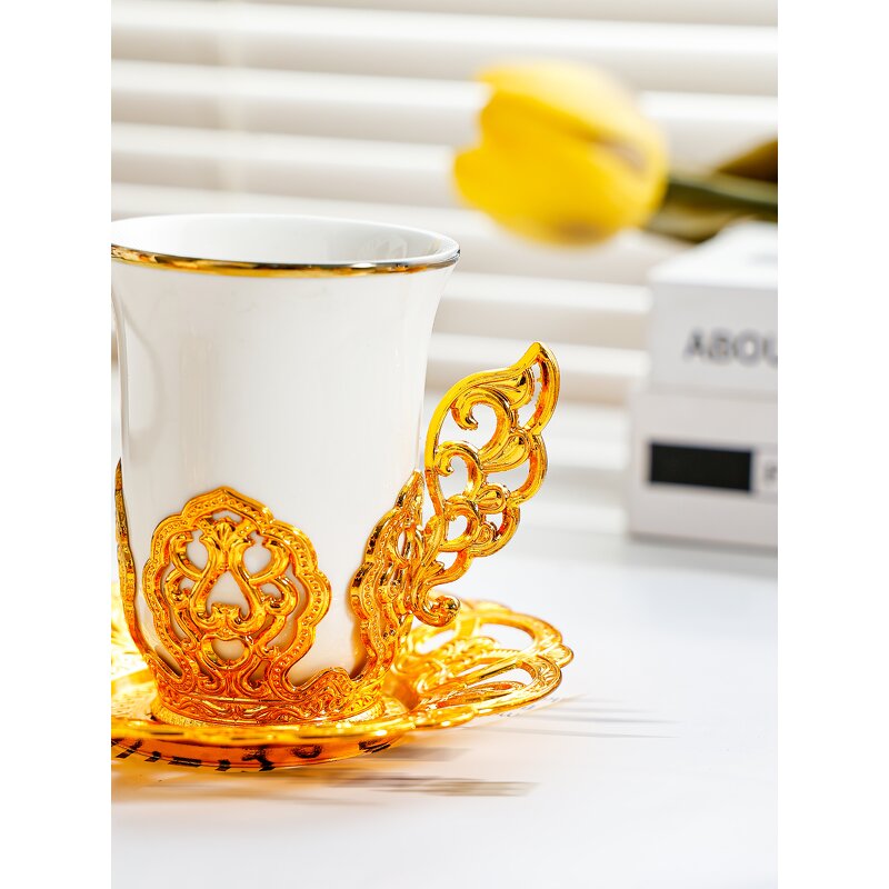 Tea Cup Set Manufacturer - Gold Ceramic Light Luxury Home English Afternoon High Appearance Level Exquisite Cup and Saucer