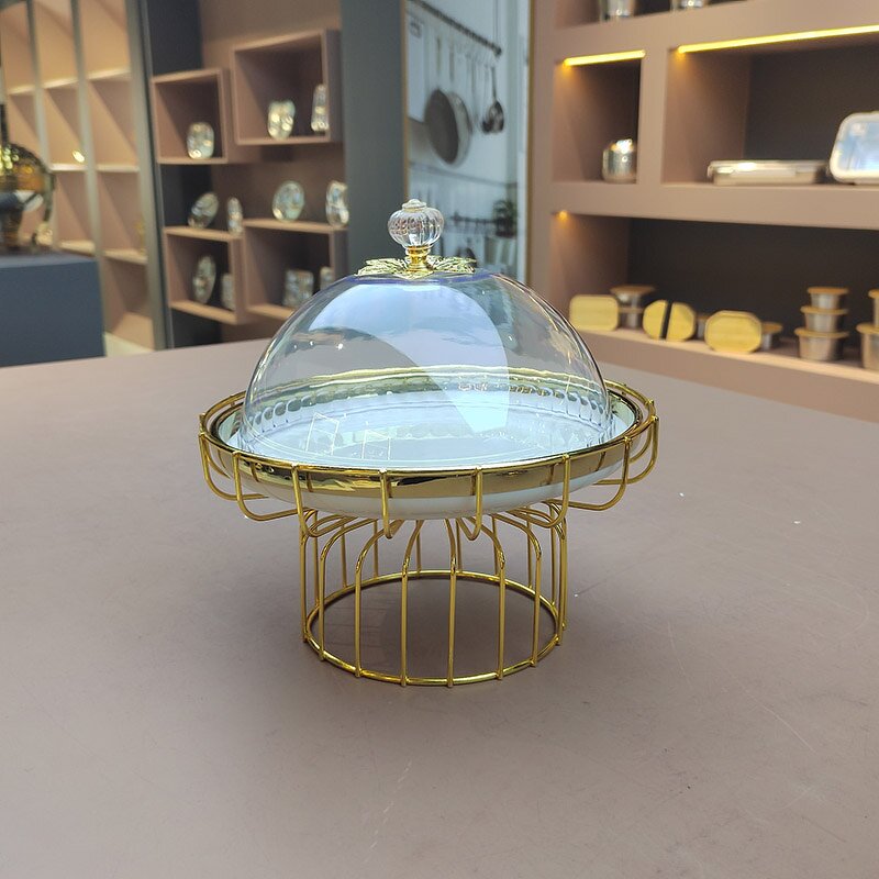 Fruit Plate Manufacturer - Nordic Creative Round Ceramic Hotel Home Dessert High-footed Cake Plate Stand