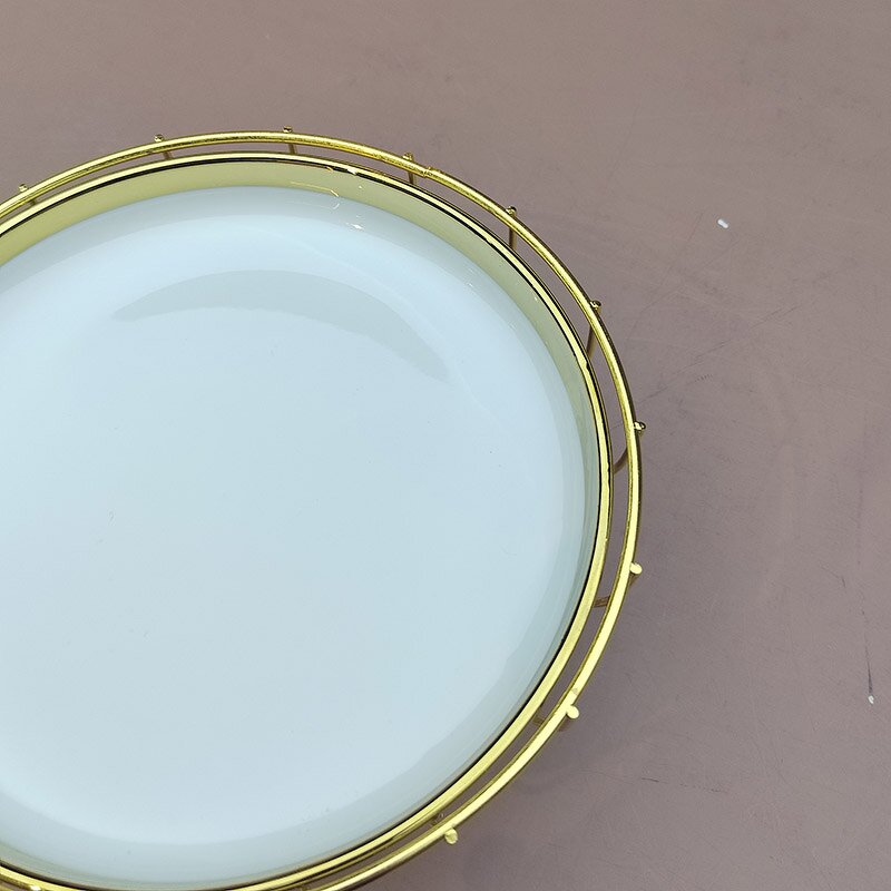 Dried Fruit Tray Manufacturer - Light Luxury Style Ceramic Luxury Metal Stand For Household Snack Dry Fruit Decoration