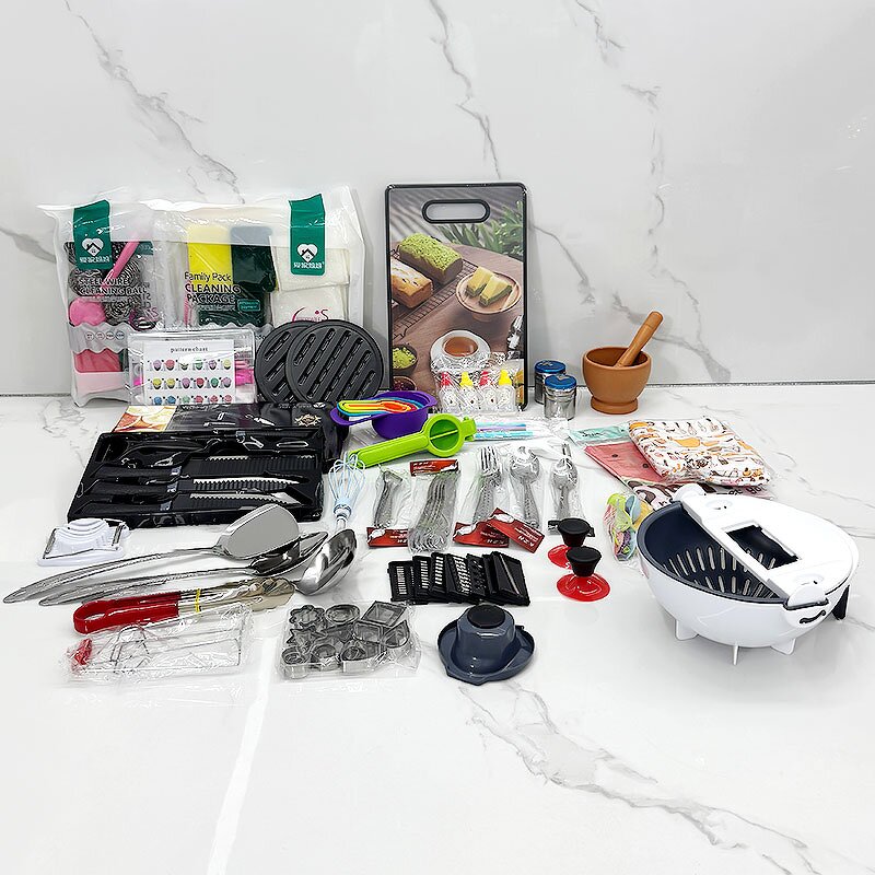 Cookware Set Manufacturer - Hot Selling 252PCS Stainless Steel High Quality Cooking Pot With Glass Lid and Kitchen Utensils