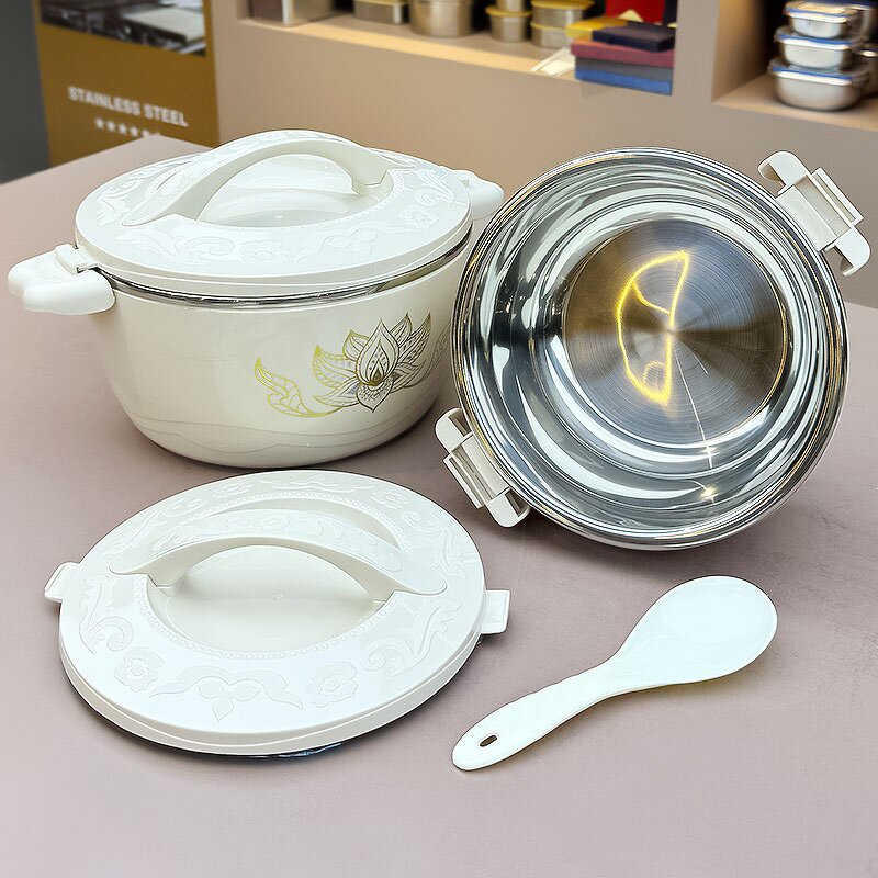 Hotpot Sets Manufacturer - Hot Selling Capacity1L+2L+4L+6L Stainless Steel Food Warmer Set Bento Lunch Box Casserole Container