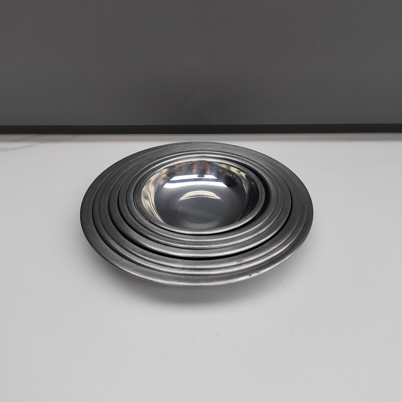 Metal Dinner Plate Manufacturer - Stainless Steel Polished Round Kitchen Plate Dish Dinnerware Baking Dishes