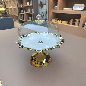 Fruit Plate Manufacturer - Nordic Creative Round Ceramic Hotel Home Dessert High-footed Cake Plate Stand