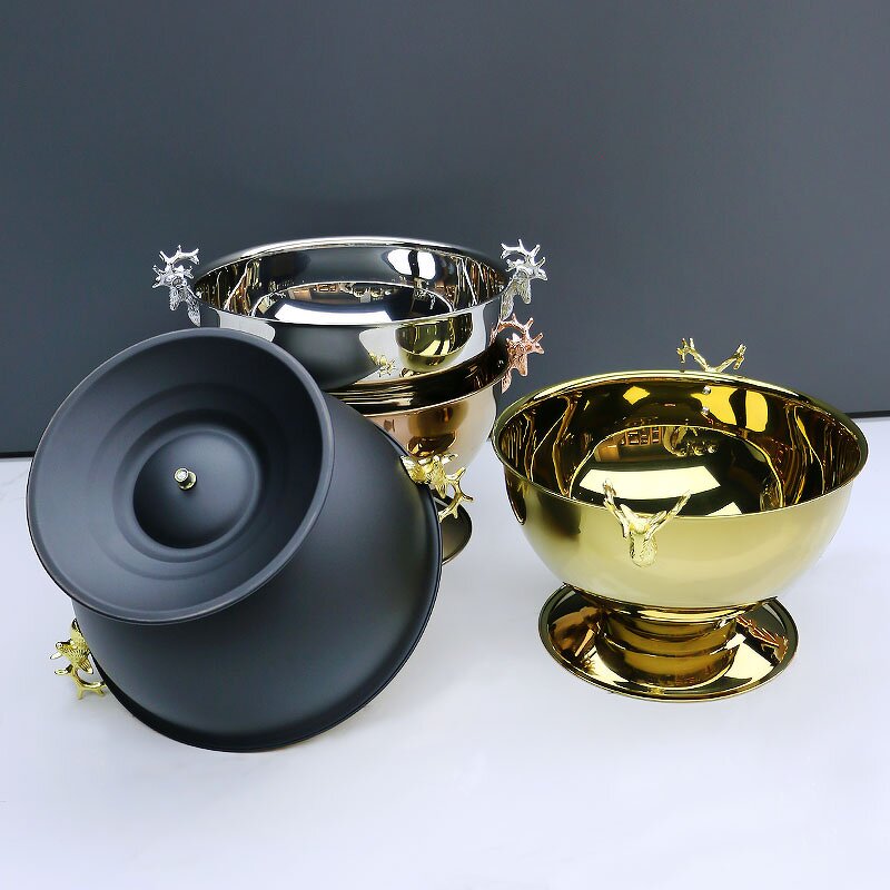 Wine Bucket Manufacturer - Big Ice Bowl Gold Regular Size Bar Chiller Champagne Beverage Cooler Party Ice Bowls