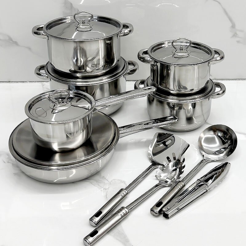 Kitchen Cookware Set Manufacturer - Multi-purpose Stainless Steel Induction Bottom Pots Pans for Gas for Home Cooking