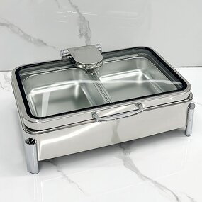 Food Warmers Manufacturer - Catering Equipment 304 Stainless Steel Rectangular Electric Heater Buffet Set Restaurant Chaffers Hotels