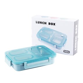 Lunch Box Manufacturer - Leak Resistant Stainless Steel +PP 3 Compartment Bento for Kids