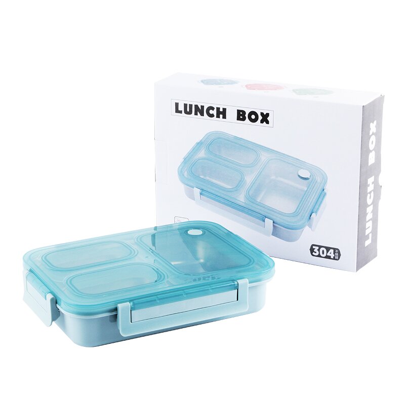 Lunch Box Manufacturer - Leak Resistant Stainless Steel +PP 3 Compartment Bento for Kids