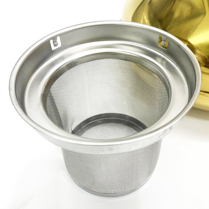Gooseneck Teapot Manufacturer - Hot Sale Exquisite Gold Stainless Steel Wood Grain Handle With Filter
