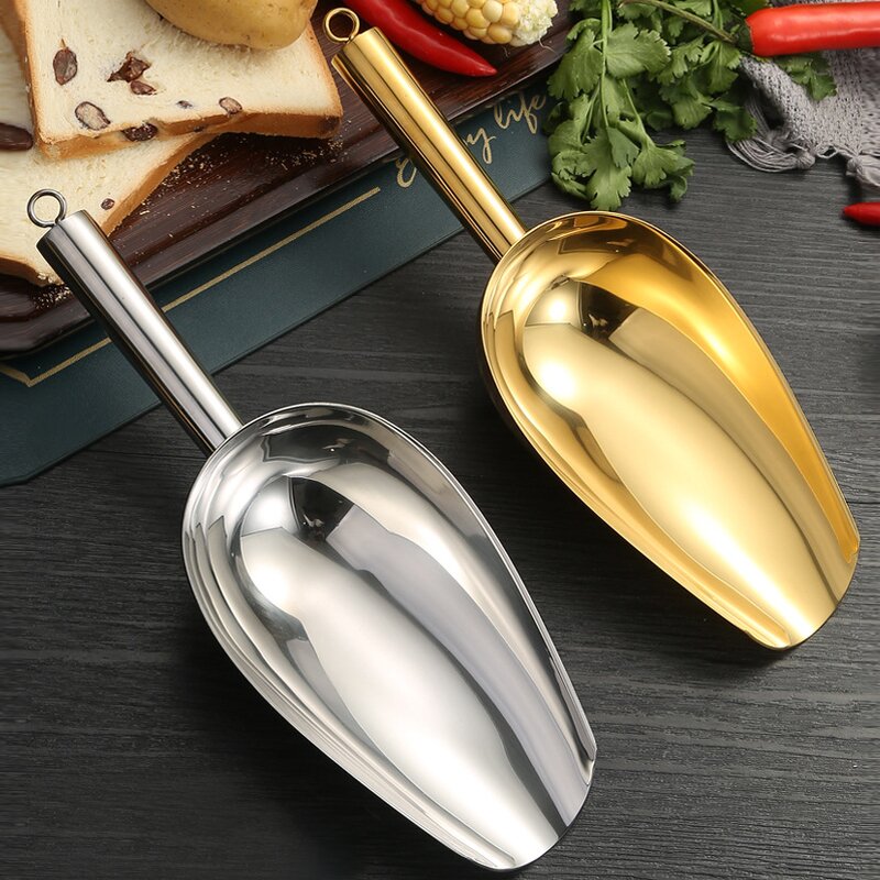 Ice Shovel Manufacturer - 304 Stainless Steel Commercial Restaurant Bar Accessories Gold