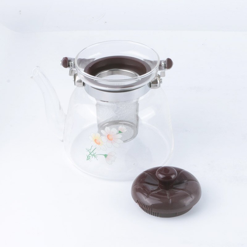 Glass Tea Pot Manufacturer - Top Seller 1200ml clear Cup Set High Borosilicate With Infuser Handle Suitable for Stovetop