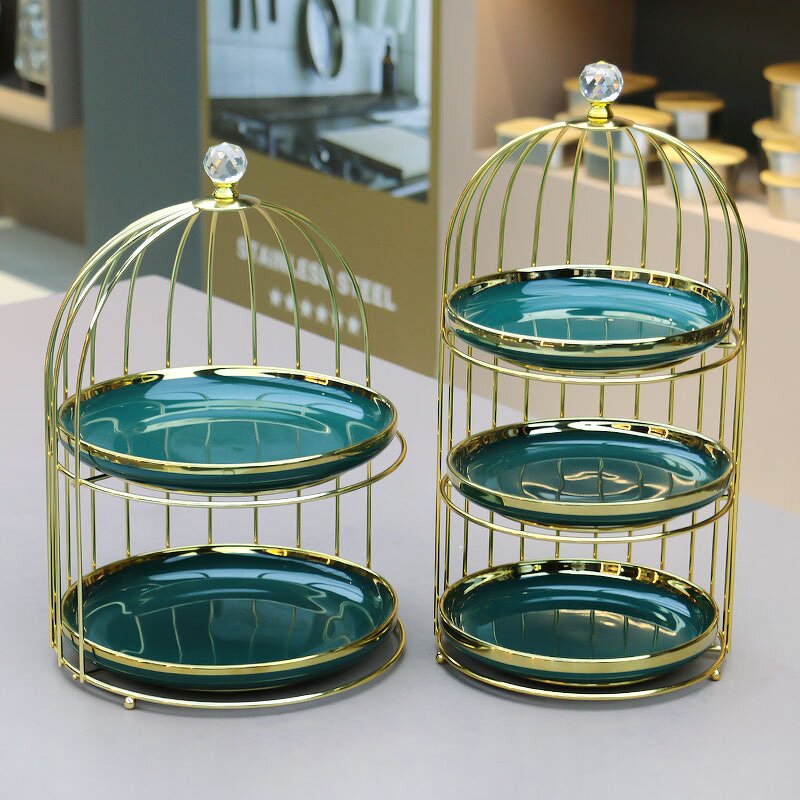 Cake Stand Manufacturer - Baking Tools Supplies Cake Table Decorating 3-tier Dessert Marble Snack Metal Bird Cage Rack