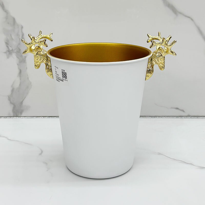 Ice Bucket Manufacturer - Wine Barrel Champagne Deer Head Diamond Pattern Stainless Steel Beer Bottle Cooler for Party Home Bar