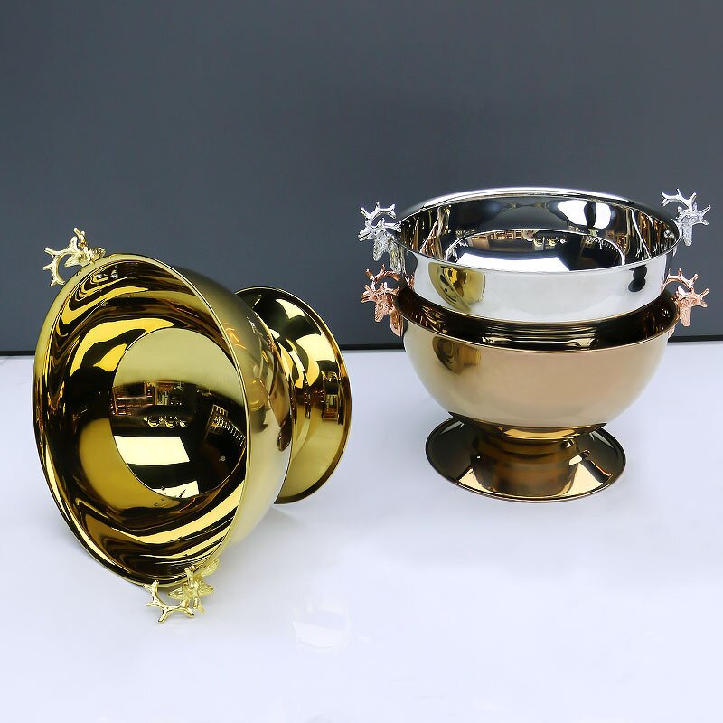 Wine Bucket Manufacturer - Big Ice Bowl Gold Regular Size Bar Chiller Champagne Beverage Cooler Party Ice Bowls