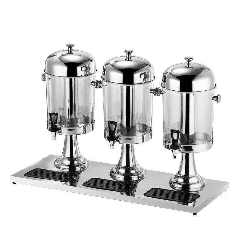 Cold Drink Dispenser Manufacturer - Catering Supplies Wholesale Food Server Buffet 2 tank Golden Commercial Fruit Juice