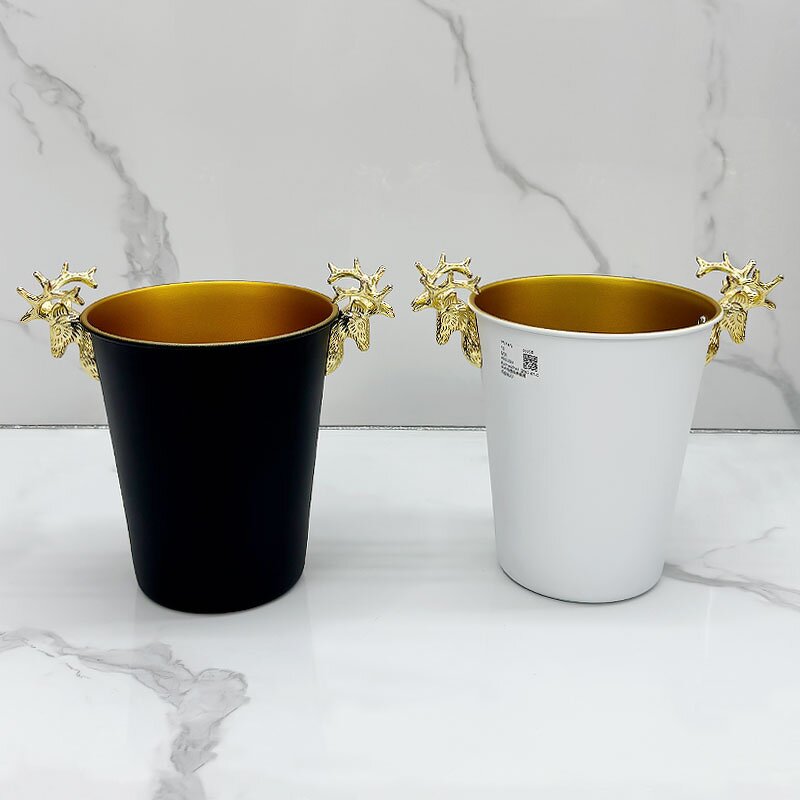 Ice Bucket Manufacturer - Wine Barrel Champagne Deer Head Diamond Pattern Stainless Steel Beer Bottle Cooler for Party Home Bar