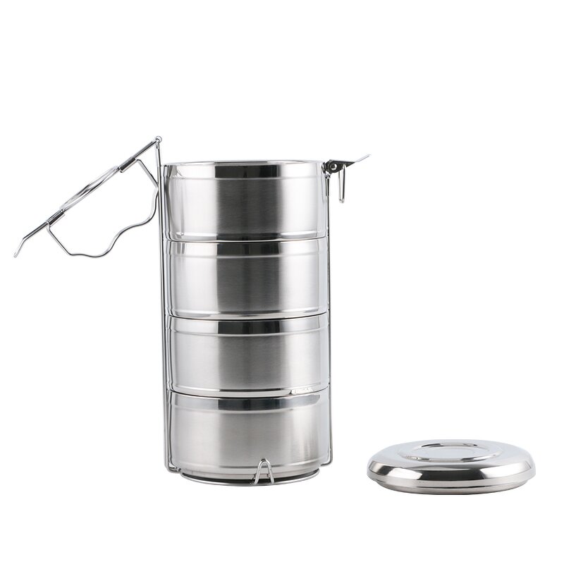 Tiffin Carrier Manufacturer - Stackable Take Away 2/3/4Layers Stainless Steel Metal Lunch Box