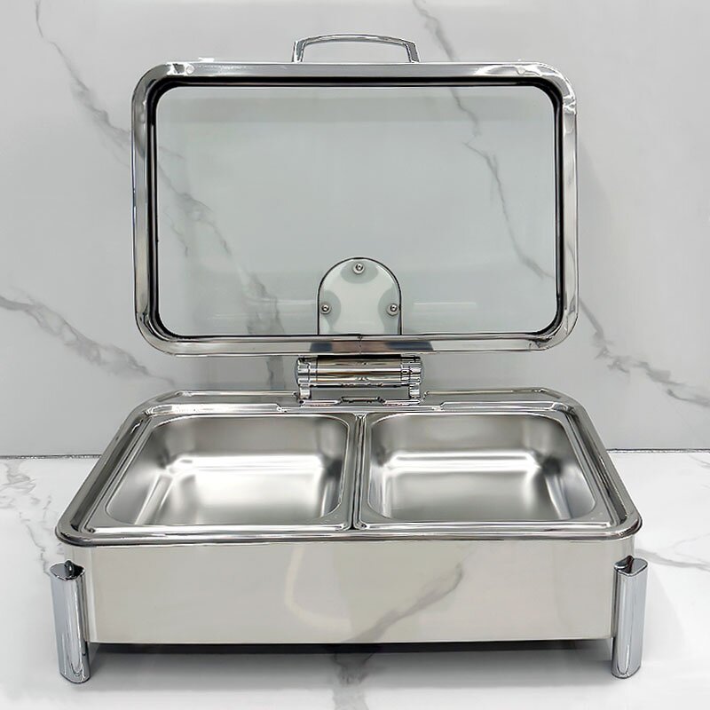 Food Warmers Manufacturer - Catering Equipment 304 Stainless Steel Rectangular Electric Heater Buffet Set Restaurant Chaffers Hotels
