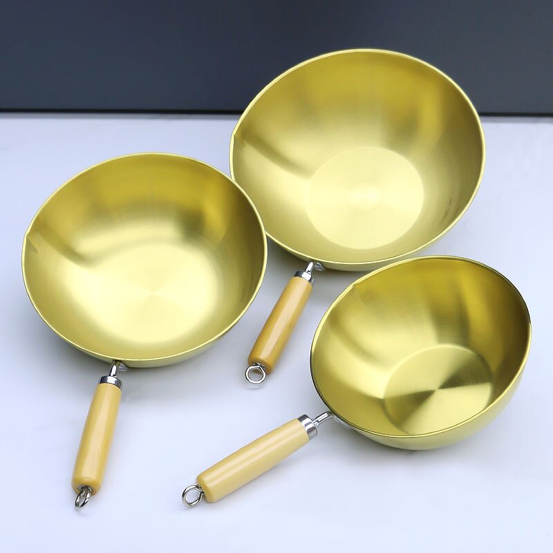 Deep Frying Pan Manufacturer - Classic 20/22/26/28cm with Eco-Friendly Dishwasher Safe Wooden Handle Stainless Steel Soup Pot