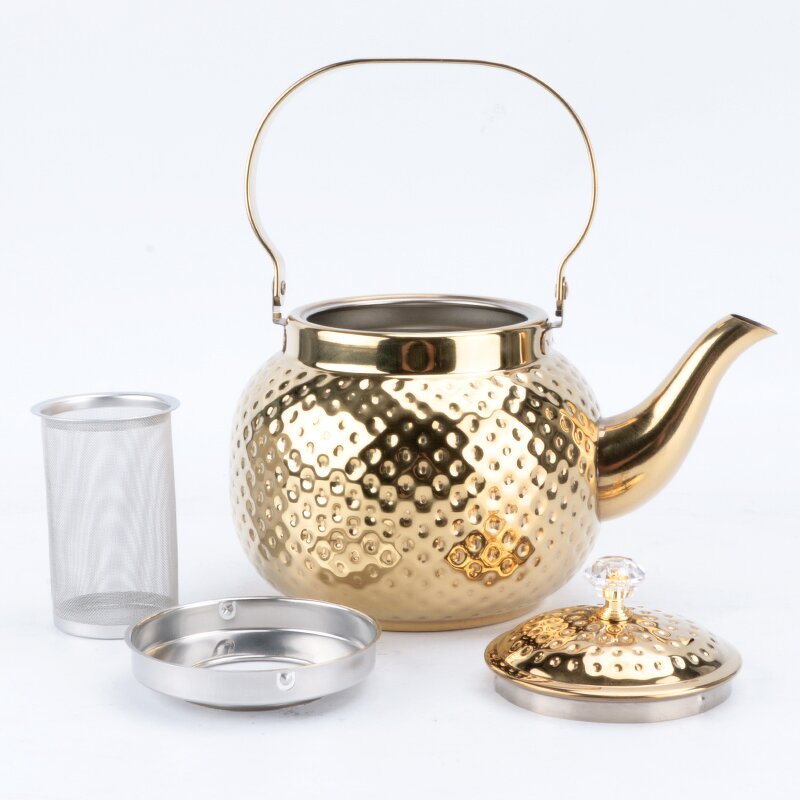 Whistling Kettle Manufacturer - High Quantity Gold Water Pot Saudi Arabian Style Stainless Steel