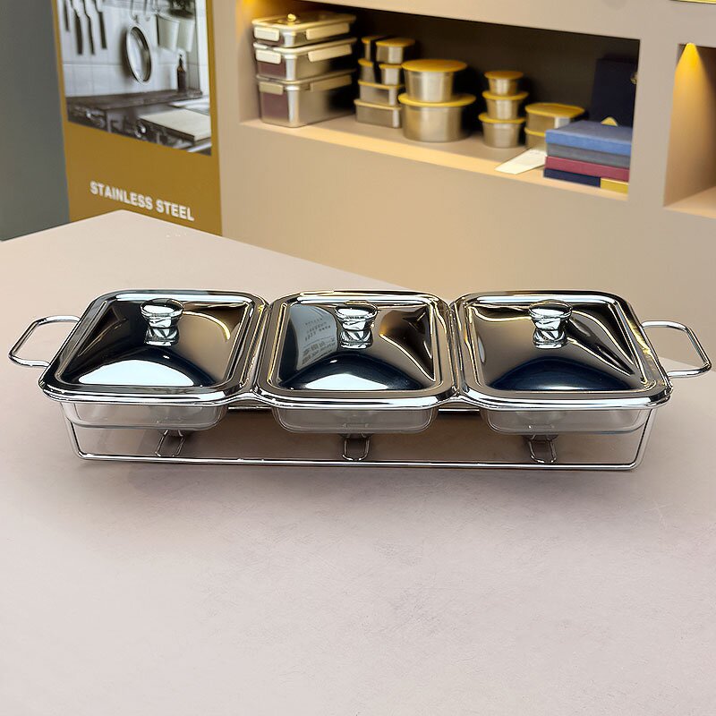 Buffet Food Warmer Manufacturer - Luxury Gold Glass for Hotel Restaurant Party 4.5L Chafing Dish