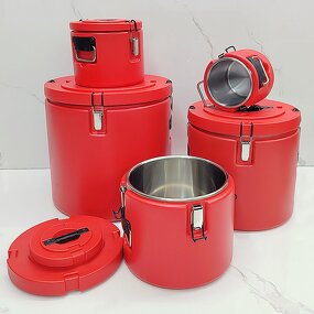 Cooler Box Manufacturer - Large Capacity 5-Piece Set of Strong Stainless Steel Round for Keeping Food Cold and Warm for Kitchen