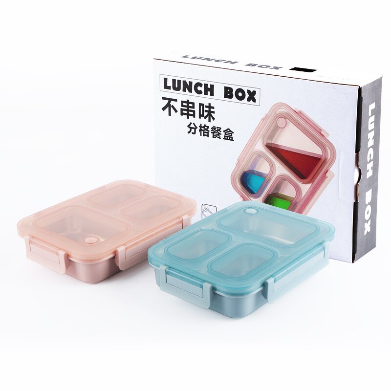 Lunch Box Manufacturer - Leak Resistant Stainless Steel +PP 3 Compartment Bento for Kids