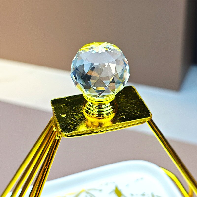 Cake Stand Manufacturer - New Sale Luxurious Golden Storage Rack Dessert Cakes Display Iron Bird Cage Triangle