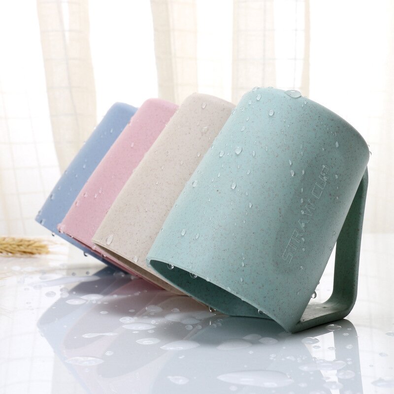 Gargle Cup Manufacturer - 2024 Popular Reusable Eco-Friendly Wheat Stalk for Washing Teeth Creative Sloping Mouth Upside Down