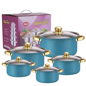 Cookware Set Manufacturer - 10 Piece Wholesale Kitchen Ware Stock Pot Stainless Steel Cooking Milk and Soup Pot