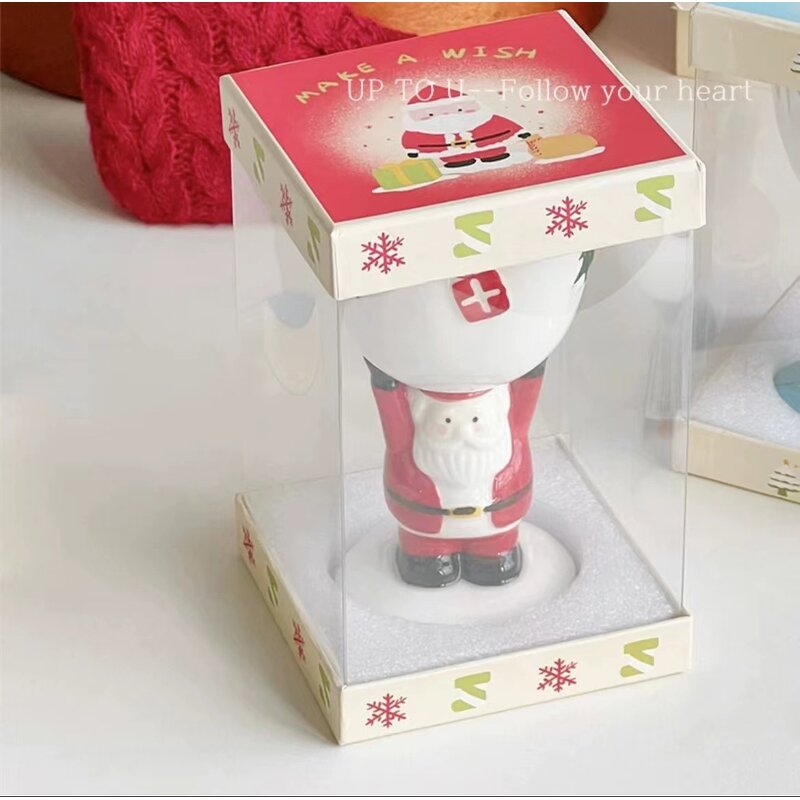 Christmas Ceramic Cups Manufacturer - Factory Direct-sale Ins Hand-painted Tall Creative and Cute Snowman Ice Cream Mugs