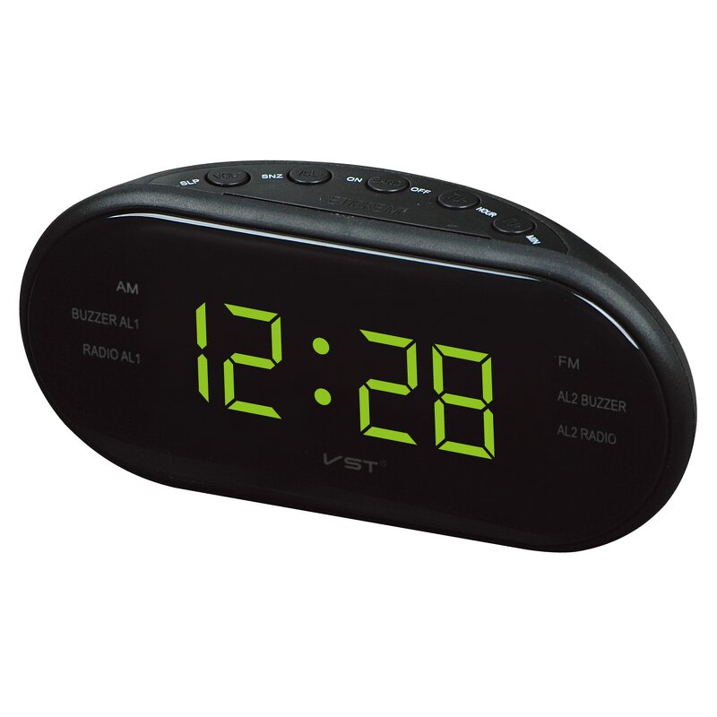 Digital Alarm Clock Manufacturer - Amazons Basics Small-sized Oval with LED Display Night Light and Backup Battery