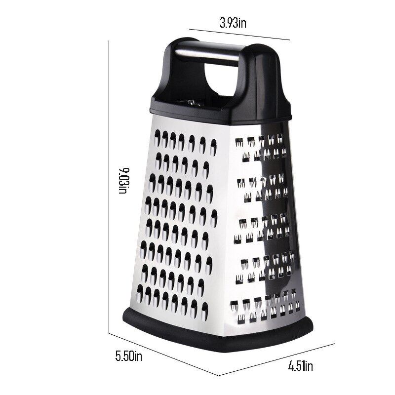 Box Grater Manufacturer - 4 Sides Multifunctional Cheese Zester Cheese Vegetable With Container