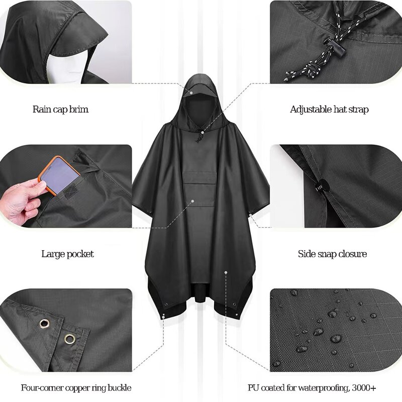 Rain Poncho Manufacturer - Hooded for Adult With Pocket Lightweight Unisex for Hiking Camping