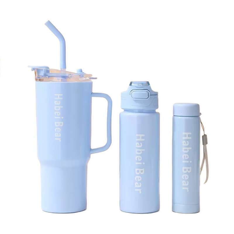 Portable Cup Manufacturer - Single-person Cute Children's Inspirational Sports Large-capacity Three-in-one Set Plastic