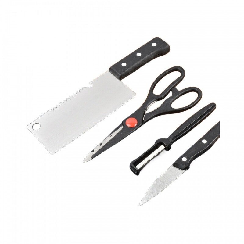 Knife Set Manufacturer - Hot Seller Chinese 4 Pieces Stainless Steel With Chopper Chef Paring Scissors Peeler