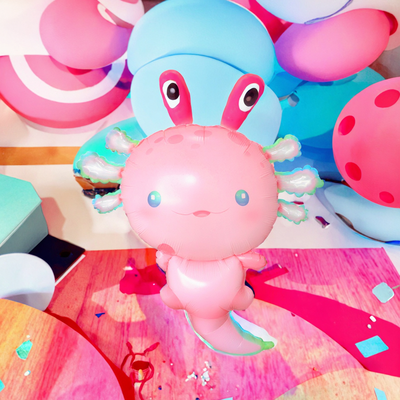Foil Balloon Manufacturer - Axolotl Ambystoma Maculatum Globos Matte Mylar Ocean Theme Ins Kids Birthday Party Decoration