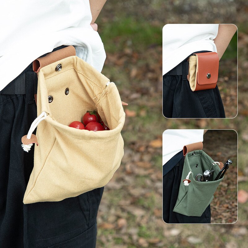 Fruit Picking Bag Manufacturer - Folding Harvest Vegetable Mushroom Camping Outdoor Foraging Belt Pouch Collapsible Camping