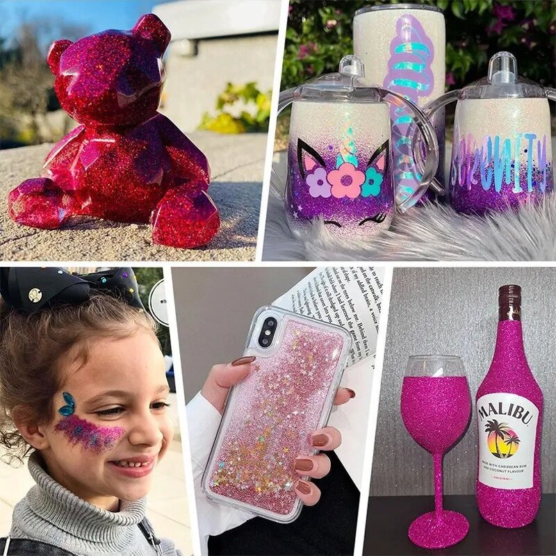 Chunky Glitters Manufacturer - 2 oz 57g Small Bottles Color Shift Chameleon Loose for Nail Art Body Tumblers Craft Wholesale