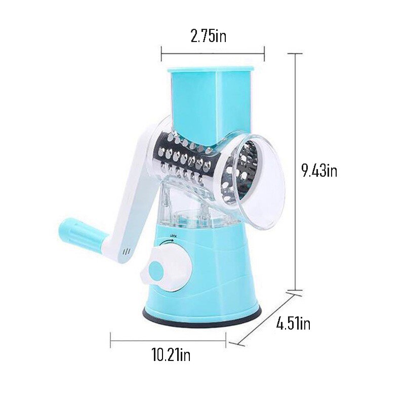 Vegetable Slicer Manufacturer - Multifunctional Kitchen Accessories Tabletop 3 in 1 Spiral Slicer Manual Rotary Cheese Grater