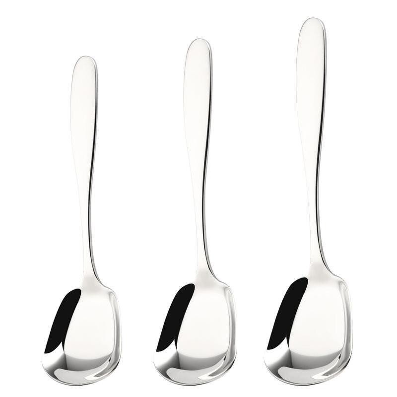 Dessert Spoon Manufacturer - 304 Stainless Steel Flat Bottom square Thickened Chinese